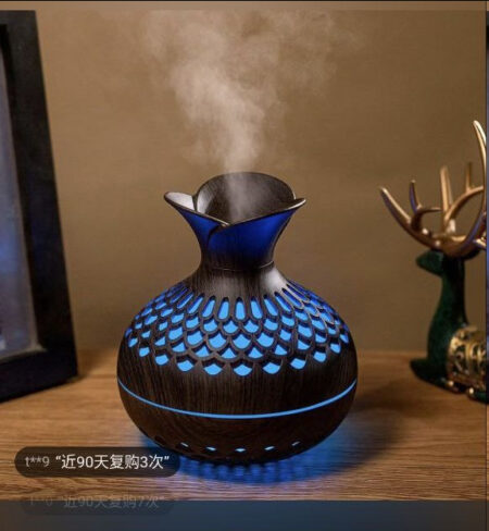 Wood Grain Cool Mist Flower Air Purifier Nebulizer Fragrance Room Diffuser Air Aroma Diffuser Humidifier